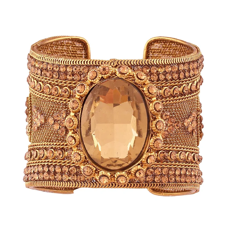 Bangles With Semi Precious Stones-Etnico Gold-Plated Kada Bangle (Women) - ADB150