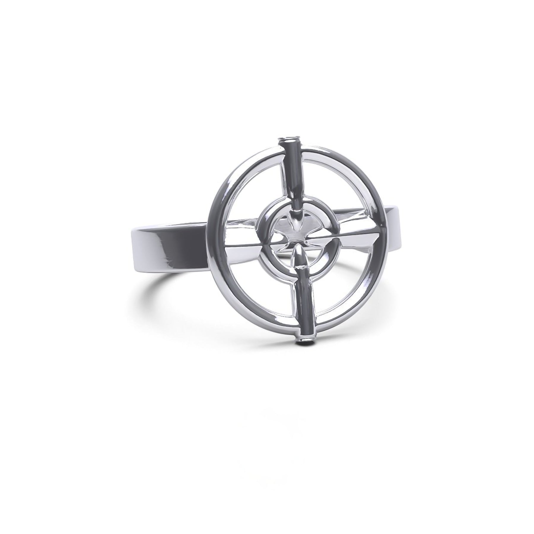 Personalized rings for him-CROSSHAIR RING