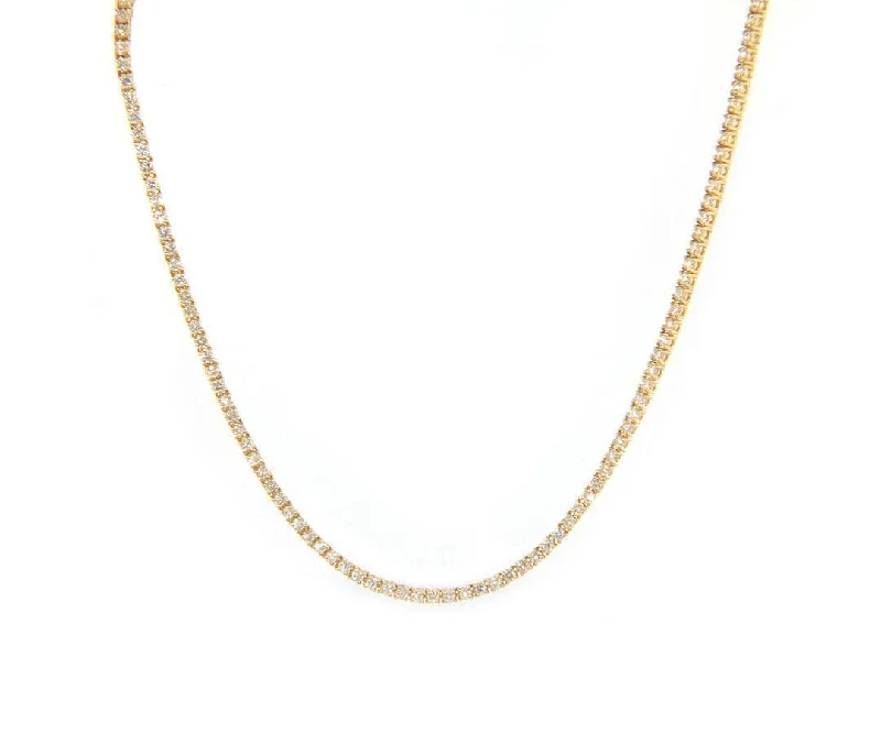 Lucky Charm Necklaces -New 4.30ctw Diamond Tennis Necklace in 18K