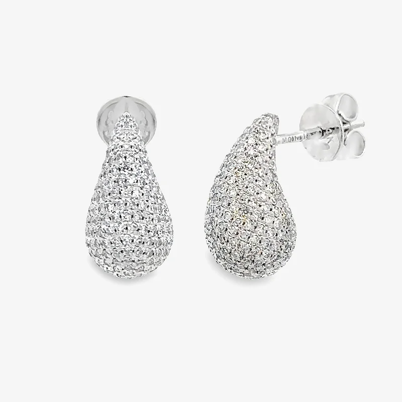 Hoop Earrings For Men-Small Pave Diamond Paint Drop Earrings