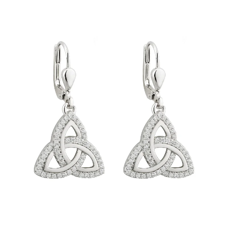 Swarovski Earrings-Drop Trinity Knot Earrings