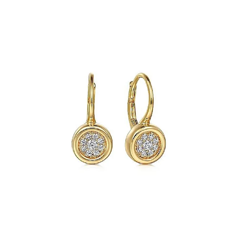 Bright Earrings-Gabriel & Co 14k Yellow Gold Cluster Diamond  Earrings - .20cttw