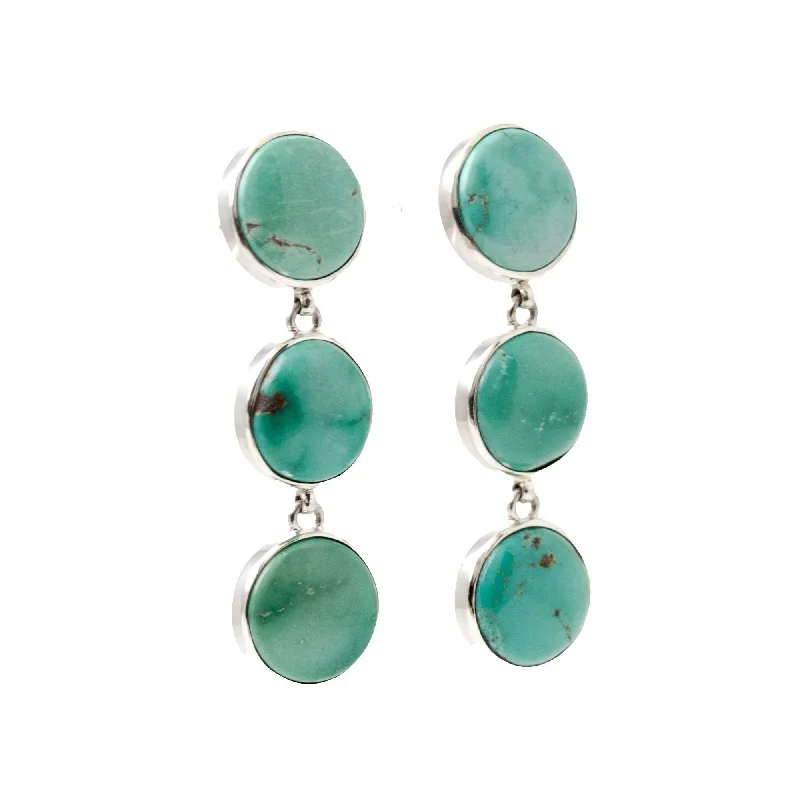 Pearl Dangle Earrings-Seafoam Tiered Turquoise Earrings