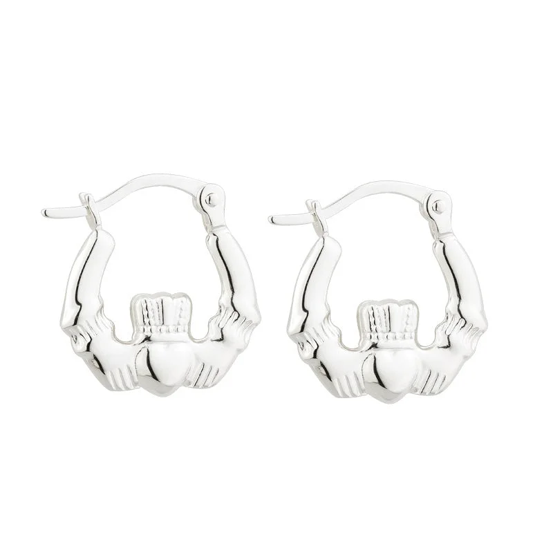 Gold Hoop Earrings-Claddagh Creole Small Earrings