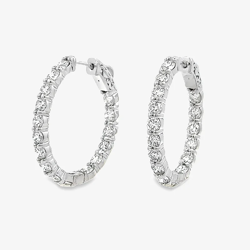 Ethnic Earrings-Oval 1.25" Eternity 5.95CT Hoop Earrings