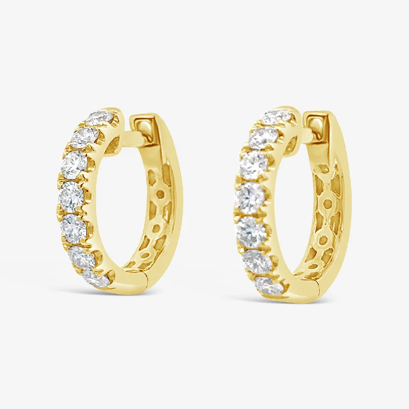 Rhinestone Drop Earrings-Prong Set 0.90CT Diamond Huggie Earrings