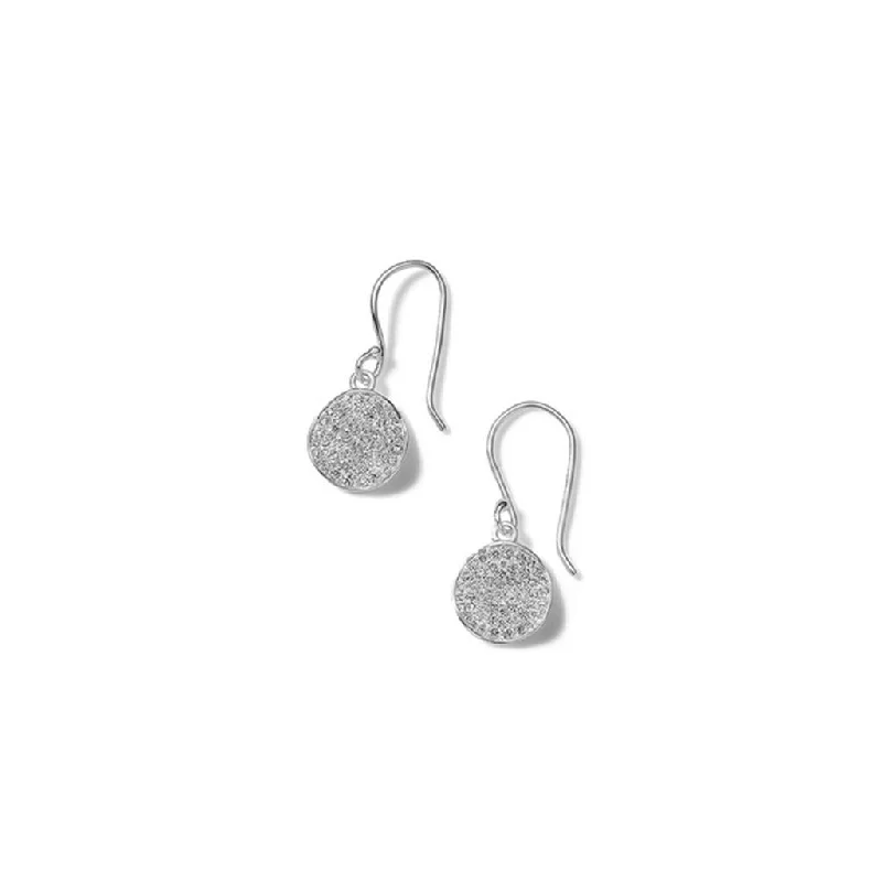 Silver Stud Earrings For Men-Ippolita Diamond Stardust Small Flower Disc Drop Earrings