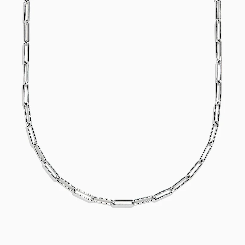 Dainty Necklaces -925 Sterling Silver Paperclip Chain Necklace