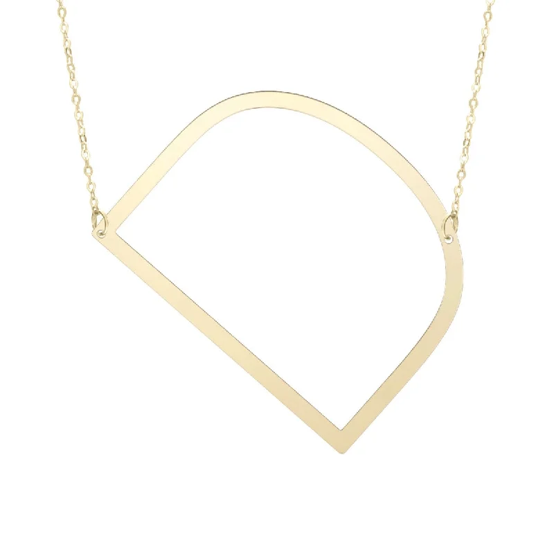 Necklaces with Initials -14K Yellow Gold 18" Polished Initial D Necklace with Lobster Clasp RCD10908-18