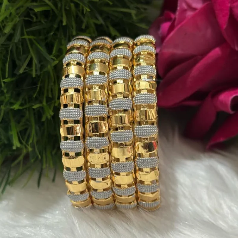 Bangles For Women With Unique Designs-Shreenath Sales 2Tone Plated Bangles Set