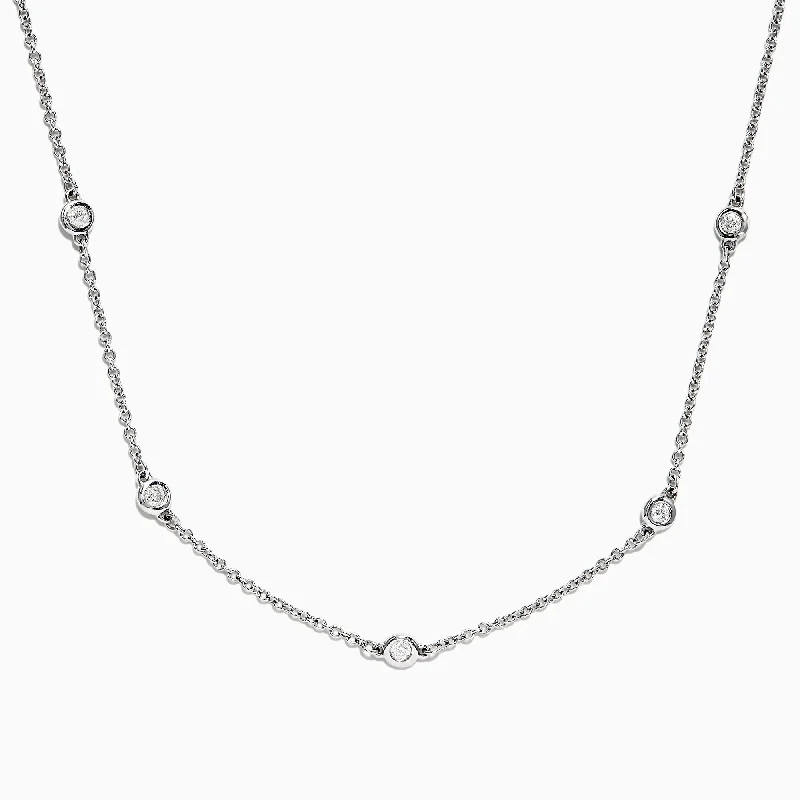 Necklaces for Men -14K White Gold 18" Diamond Necklace, .69 TCW