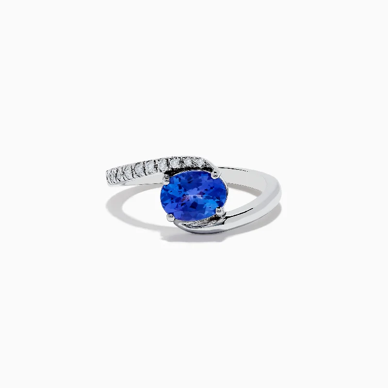 Simple engagement rings with diamonds-Nahla Siri 14K White Gold Tanzanite and Diamond Ring