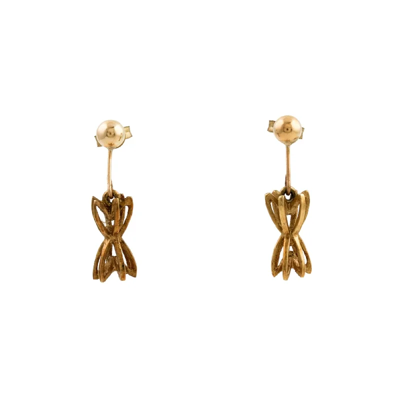 Fashionable Drop Earrings-Vintage 10k Gold Drop Earring