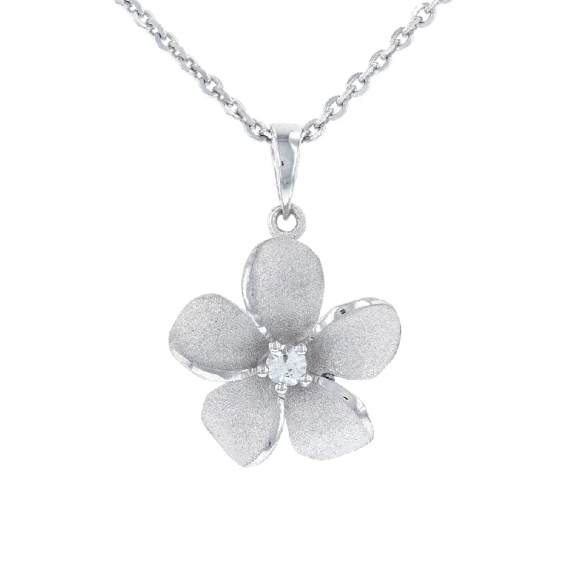 Vintage Silver Necklaces -Silver Plumeria Necklace