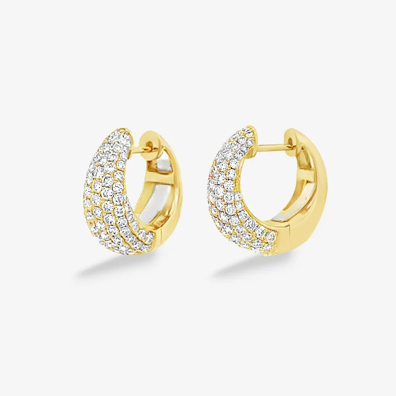 Clip On Earrings-Pave' 1.70CT Huggie Earrings