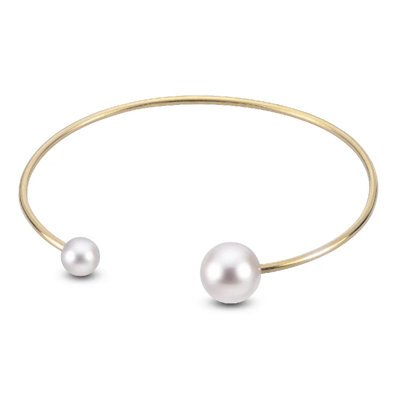 Stackable Silver Bracelets For Women-14KT Yellow Gold Freshwater Pearl Bracelet