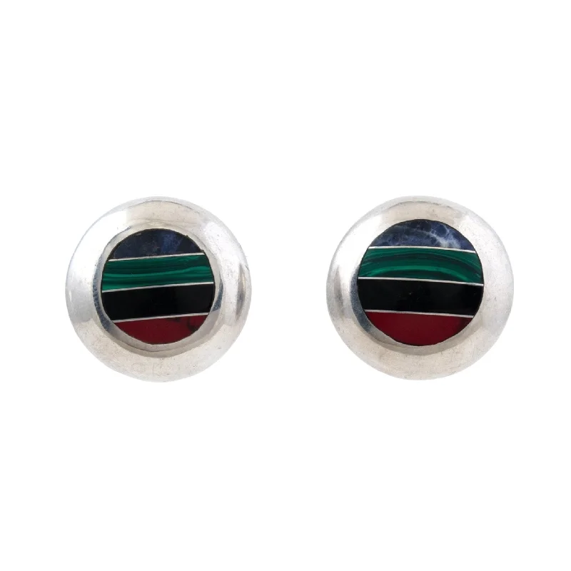 Unique Drop Earrings-Multi-Stone Inlay Earrings