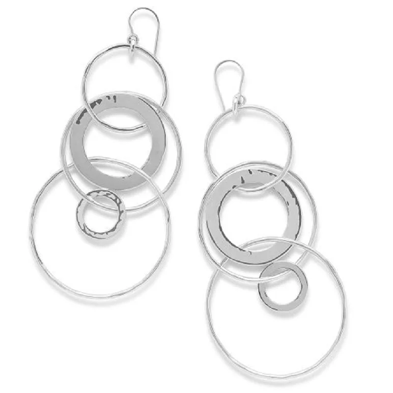 Custom Gold Earrings-Ippolita Sterling Silver Classico Jumbo Hammered Jet Set Earrings