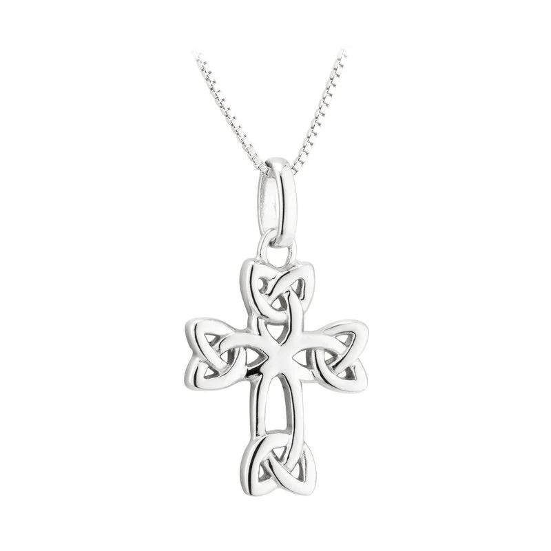 Personalized Love Necklaces -Sterling Silver Trinity Knot Cross Pendant